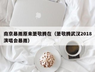 南京暴雨原来萧敬腾在（萧敬腾武汉2018演唱会暴雨）