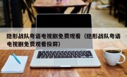 隐形战队粤语电视剧免费观看（隐形战队粤语电视剧免费观看投屏）