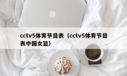 cctv5体育节目表（cctv5体育节目表中国女篮）
