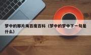 梦中的那片海百度百科（梦中的梦中下一句是什么）