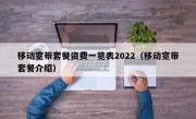 移动宽带套餐资费一览表2022（移动宽带套餐介绍）