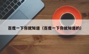 百度一下你就知道（百度一下你就知道的）