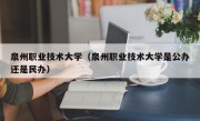 泉州职业技术大学（泉州职业技术大学是公办还是民办）