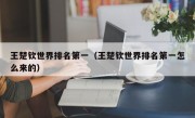 王楚钦世界排名第一（王楚钦世界排名第一怎么来的）