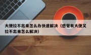 大便拉不出来怎么办快速解决（感觉有大便又拉不出来怎么解决）